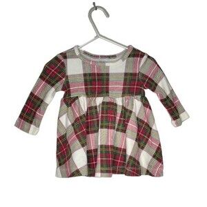 HANNA ANDERSSON Plaid Dress Red Green White Size 3-6 Mos Organic Cotton
